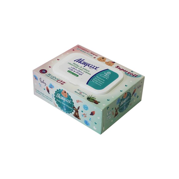 دستمال مرطوب کودک ماکسی کول مدل روغن آلوئه ورا بسته 40 عددی